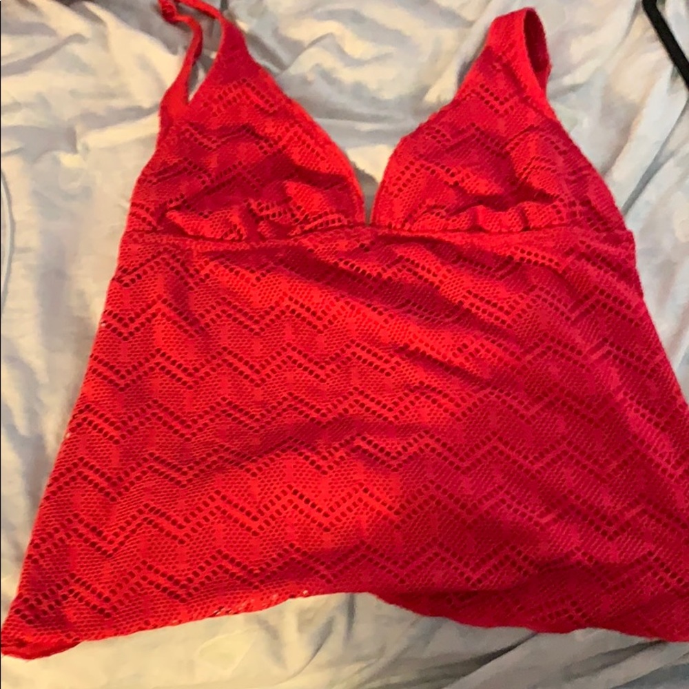 Cute red tankini top